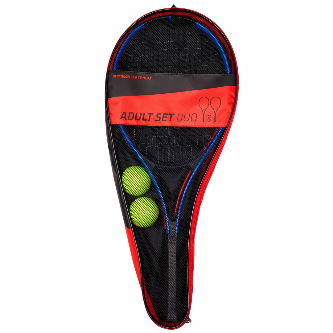 Artengo Duo, Tennis Set With 2 Rackets + 2 Balls + 1 Bag