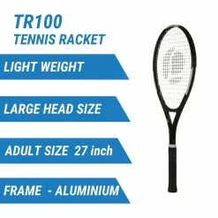 Artengo TR100, 27" Tennis Racket, Adult, Black, 9.3 Oz