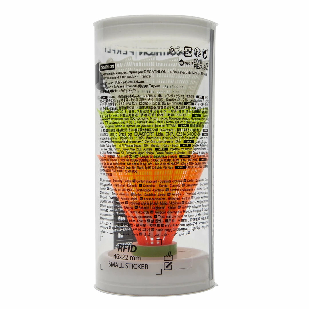 Perfly Badminton PSC100 Plastic Shuttlecock Medium 3-pack