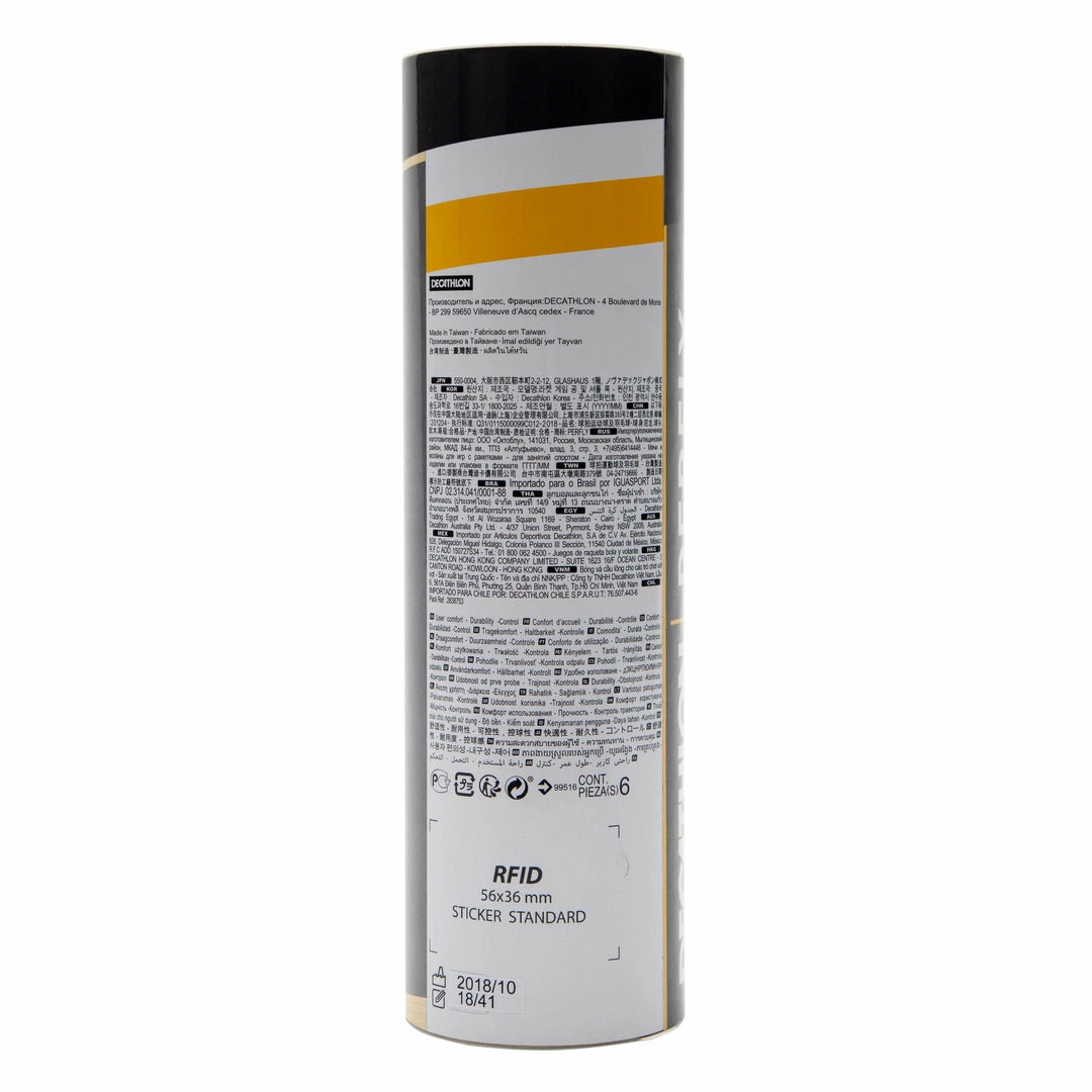 Perfly PSC900 Plastic Shuttlecock Medium 6-pack Badminton